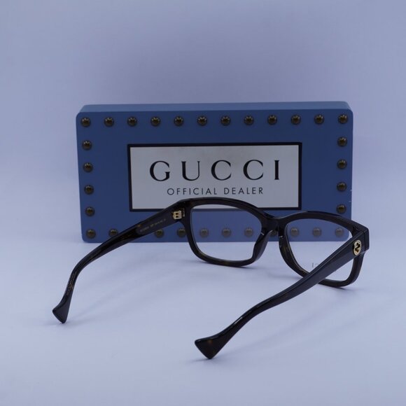Gucci GG1259OA 002 Rectangle 55mm Eyeglasses - Dark Havana - Picture 10 of 11